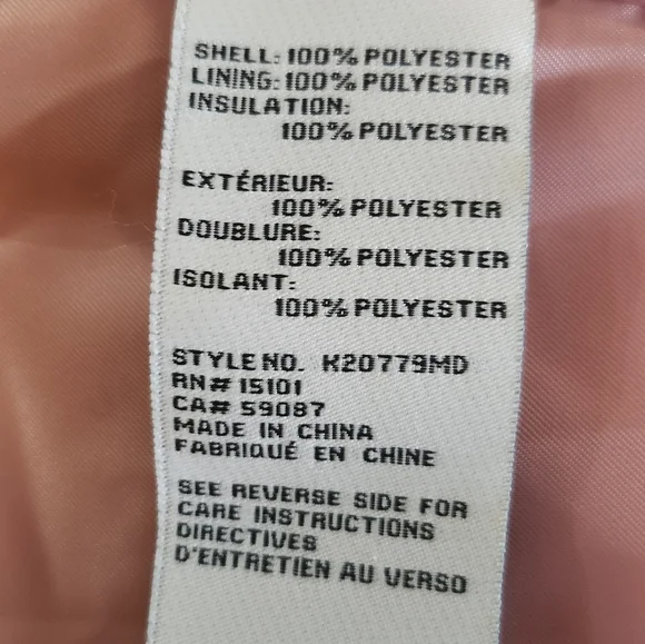Kate Spade Pink Big Bow Rose Quilted, Lined Coat 13" deep pockets Size Large - Picture 7 of 10